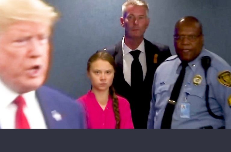 Greta Thunberg l-a săgetat din priviri pe Trump. Reacția președintelui american