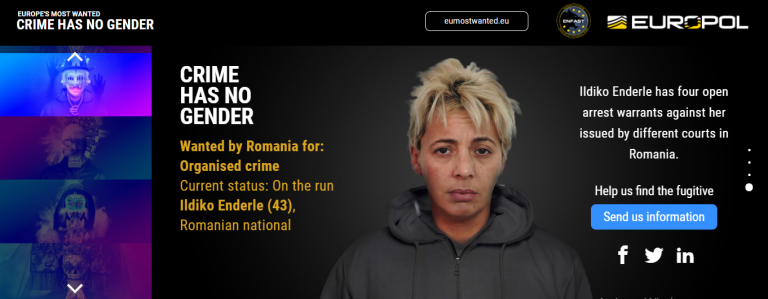 Cine este cea mai periculoasă femeie-fugar din România. Numele ei, pe EU MOST WANTED