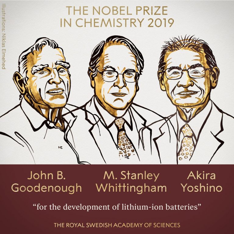 Premiul Nobel pentru inventatorii bateriilor litiu-ion