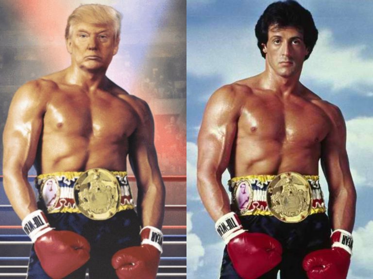 Gata de intrat în ring? Trump a postat o poză cu el ca Rocky Balboa