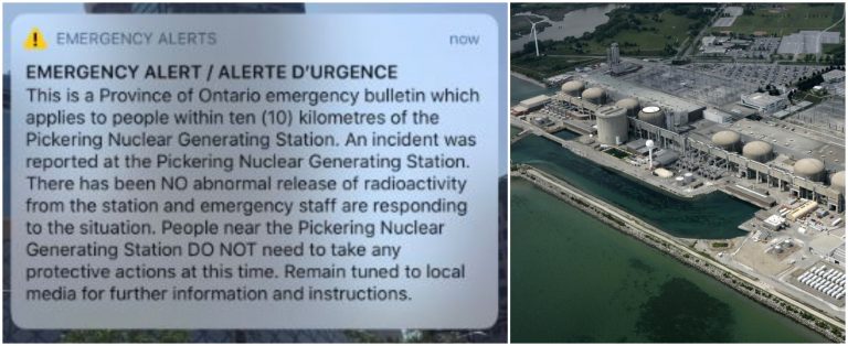 Panică într-o provincie din Canada după ce autoritățile au trimis o alertă falsă cu un incident la o centrală nucleară