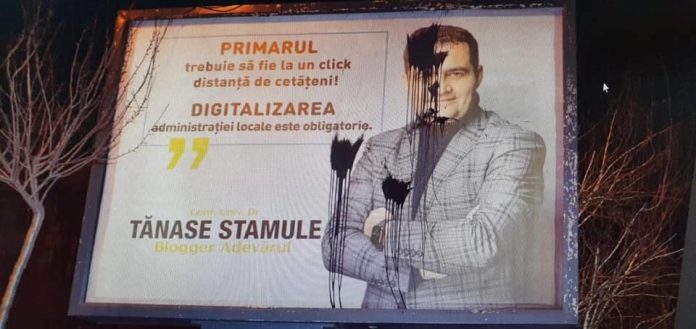 afis electoral tanase stamule vandalizat