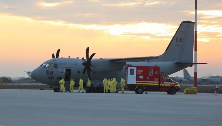 Six Romanians on stricken cruise ship land back in Romania on rescue flight