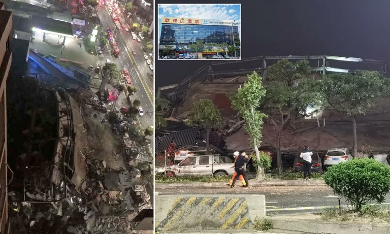 Un hotel folosit pentru carantină s-a prăbuşit în China. Aproximativ 70 de persoane au fost prinse sub dărâmături