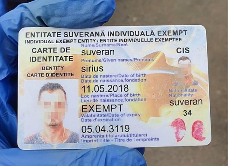 Un bărbat s-a legitimat în fața jandarmilor ca ”entitate suverană individuală” cu un ”act de identitate” valabil până în anul 3119