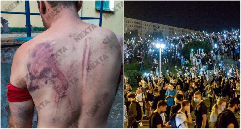 VIDEO | Manifestanți anti-Lukașenko, bătuți groaznic. Foști soldați își dau foc uniformei militare. O nouă seară cu zeci de mii oameni pe străzile din Belarus