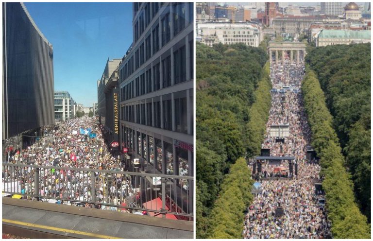 VIDEO | „Covidioți!” Berlin, un butoi cu pulbere: mai mulți polițiști, răniți în masivul protest