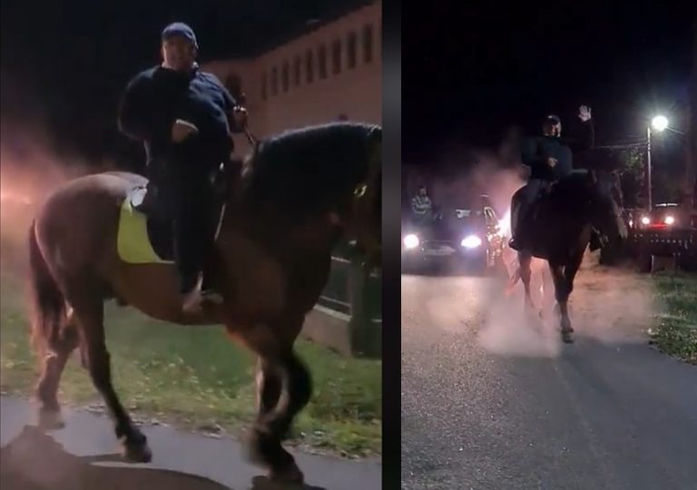 VIDEO | Un primar din Gorj a sărbătorit realegerea sa călare pe cal