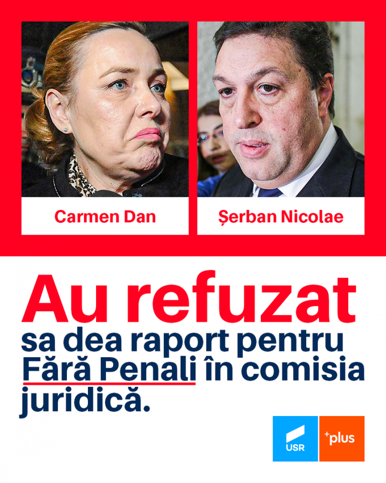 Liderul senatorilor USR: „Fără penali” a devenit prizonieră în Comisia juridică