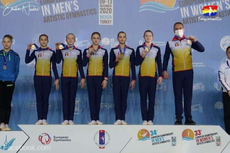 România, medaliată cu aur pe echipe şi la individual compus la Europenele de gimnastică artistică pentru junioare