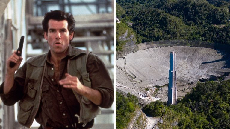 Telescopul Arecibo, care apare în seria „James Bond”, s-a prăbușit. Platforma cântărea 900 de tone