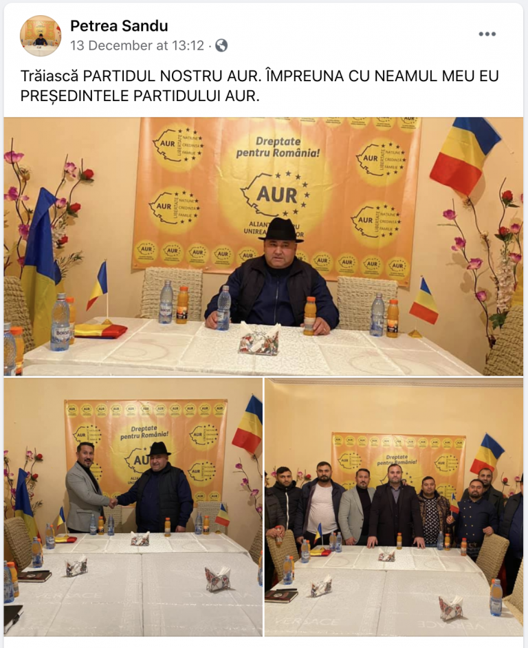 Interlopi din Vaslui, membri aur. Bulibașa clanului Sandu: „Trăiască partidul nostru AUR”