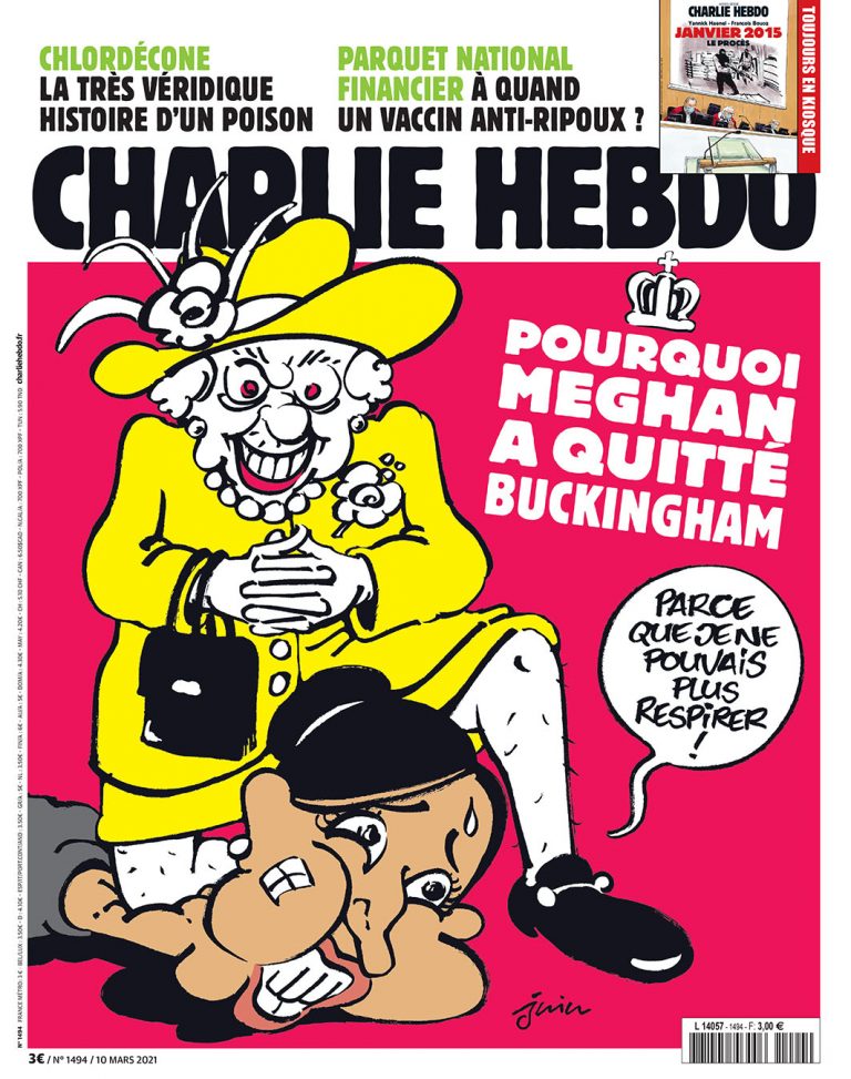 Revista Charlie Hebdo declanșează o nouă controversă după ce compară scandalul Meghan Markle cu cazul George Floyd