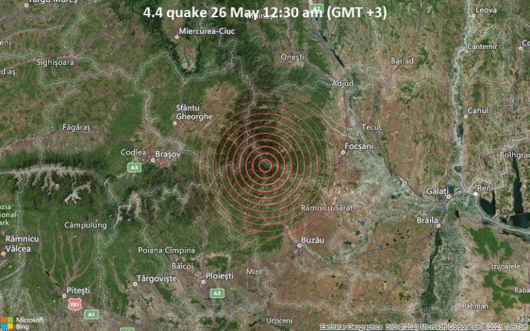 Moderate earthquake hits eastern Romania. No reports of injury, damage