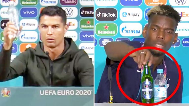 După Coca Cola, și Heineken ar putea pierde bani. Gestul lui Cristiano Ronaldo, copiat de Paul Pogba