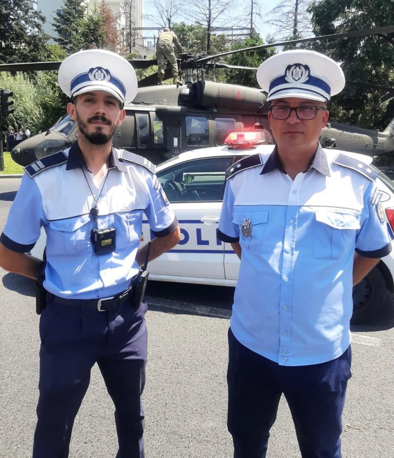 Beinur și Adrian, polițiștii de la rutieră care au împiedicat producerea unei tragedii în cazul aterizării forțate a elicopterului militar