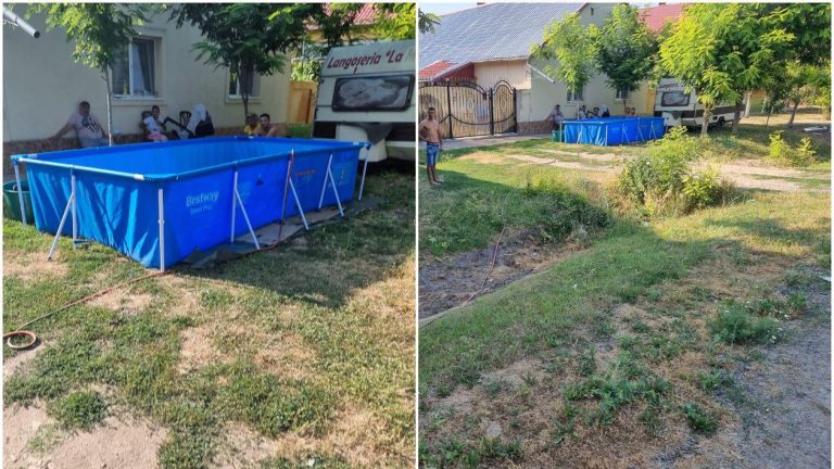 O familie din Timiș și-a umplut piscina cu apă de la o cişmea publică