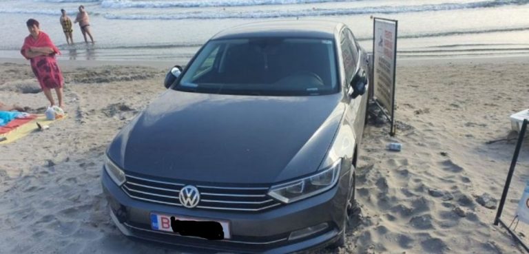 Romanian man who parked car on the beach lands record fine