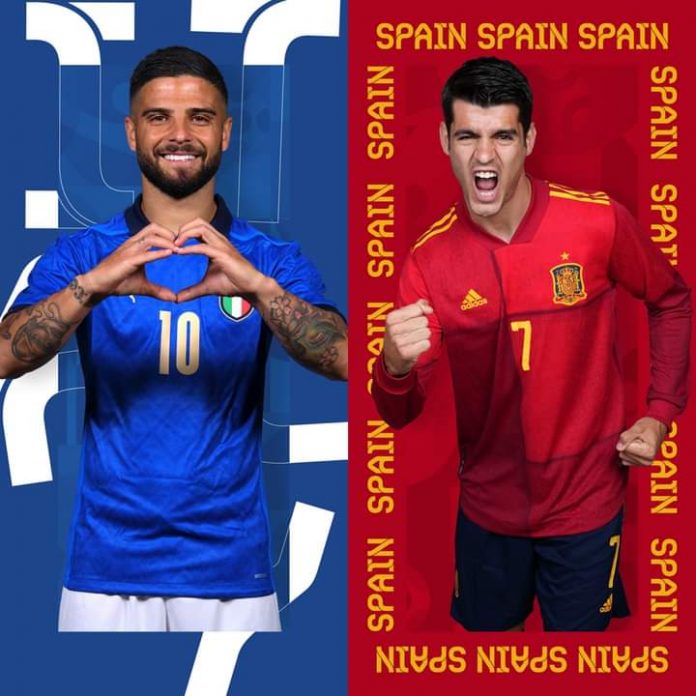 euro 2020 fotbal italia spania semifinale