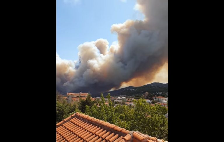 VIDEO | Nou incendiu pe insula Evia. Situație gravă și în Attica, unde sunt pompierii români