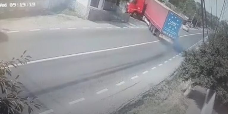 VIDEO | Romanian truck driver who narrowly avoided hitting pedestrian, 90, wins praise from strangers, police