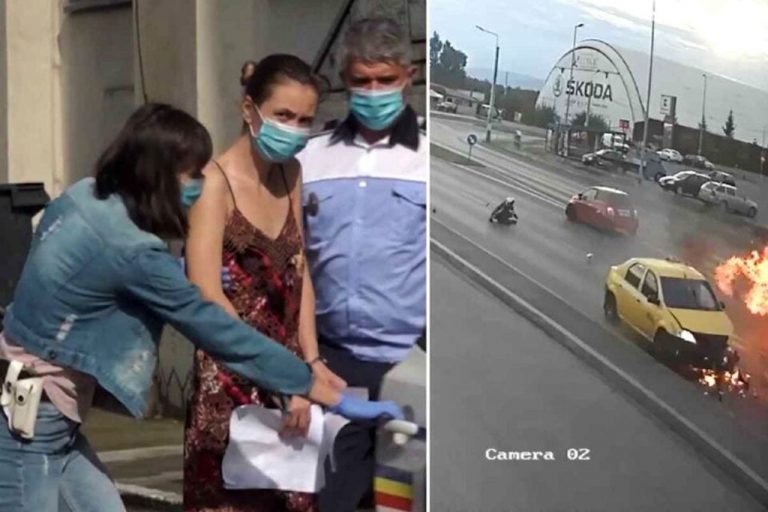 Pedeapsă uriașă primită, în primă instanță, de șoferița din Buzău care a lovit intenționat un polițist aflat pe motocicletă