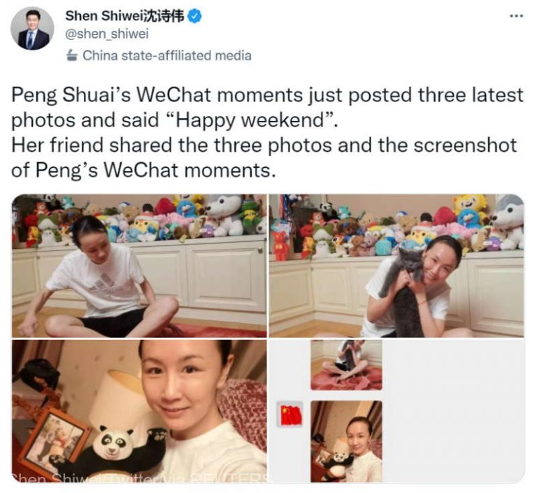 Imaginile apărute pe internet cu jucătoarea de tenis Peng Shuai ridică semne de întrebare