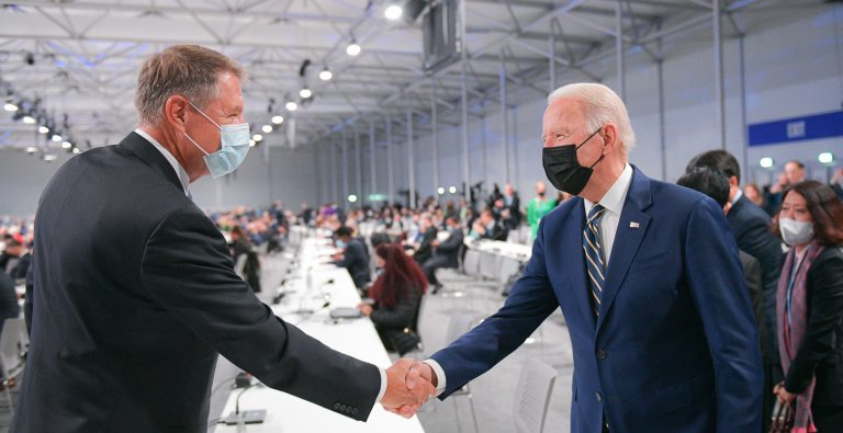 Romania president meets U.S. President Joe Biden at COP26 climate change conference