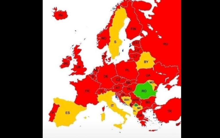DOCUMENT | România – singura țară din Uniunea Europeană fără risc epidemiologic. Pe ce loc se ală țara noastră la numărul de noi infectări