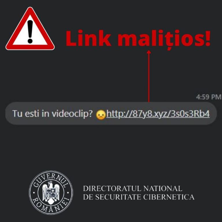 Directoratul de Securitate Cibernetică: Au revenit atacurile cu link-uri maliţioase care se propagă prin mesaje pe reţelele social media, cu textul “seamănă cu tine”, “apari în acest video”