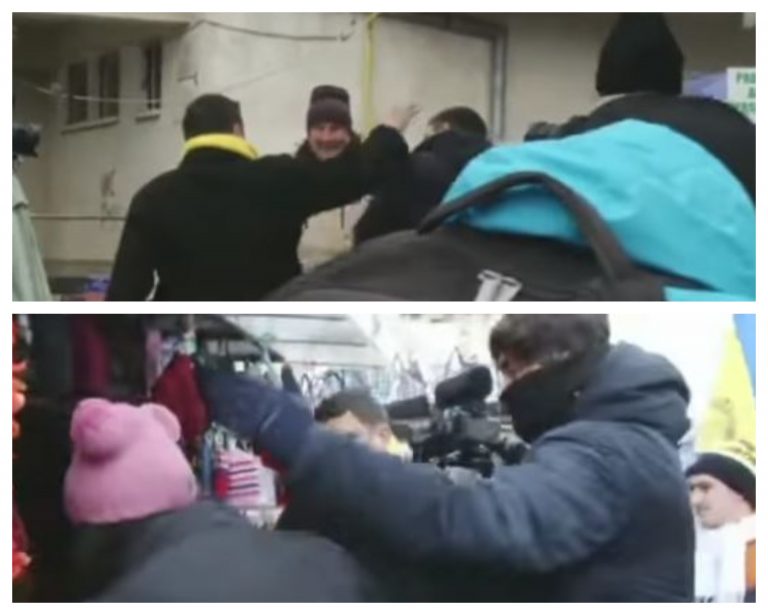 VIDEO | George Simion ripostează după ce un trecător nu a dat mâna cu el. Cameramanul din coloana AUR lovește o femeie peste cap