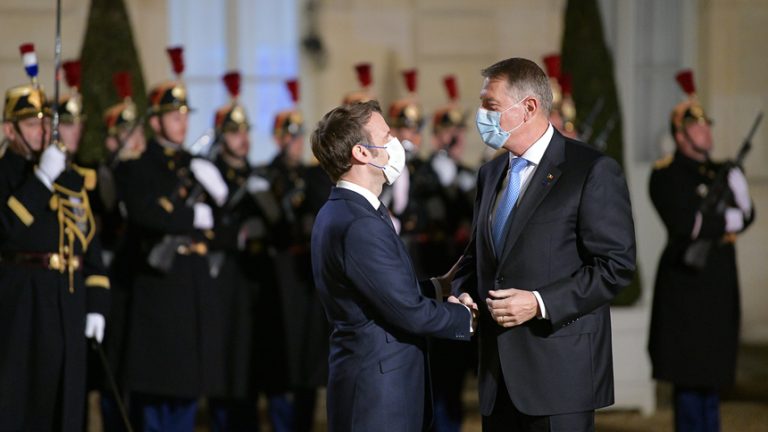 Romanian president congratulates French president Macron on his re-election. ‘Happy to work with you for a powerful, united Europe’