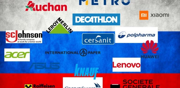 130 din cele cinci sute de companii mari rămân în Rusia