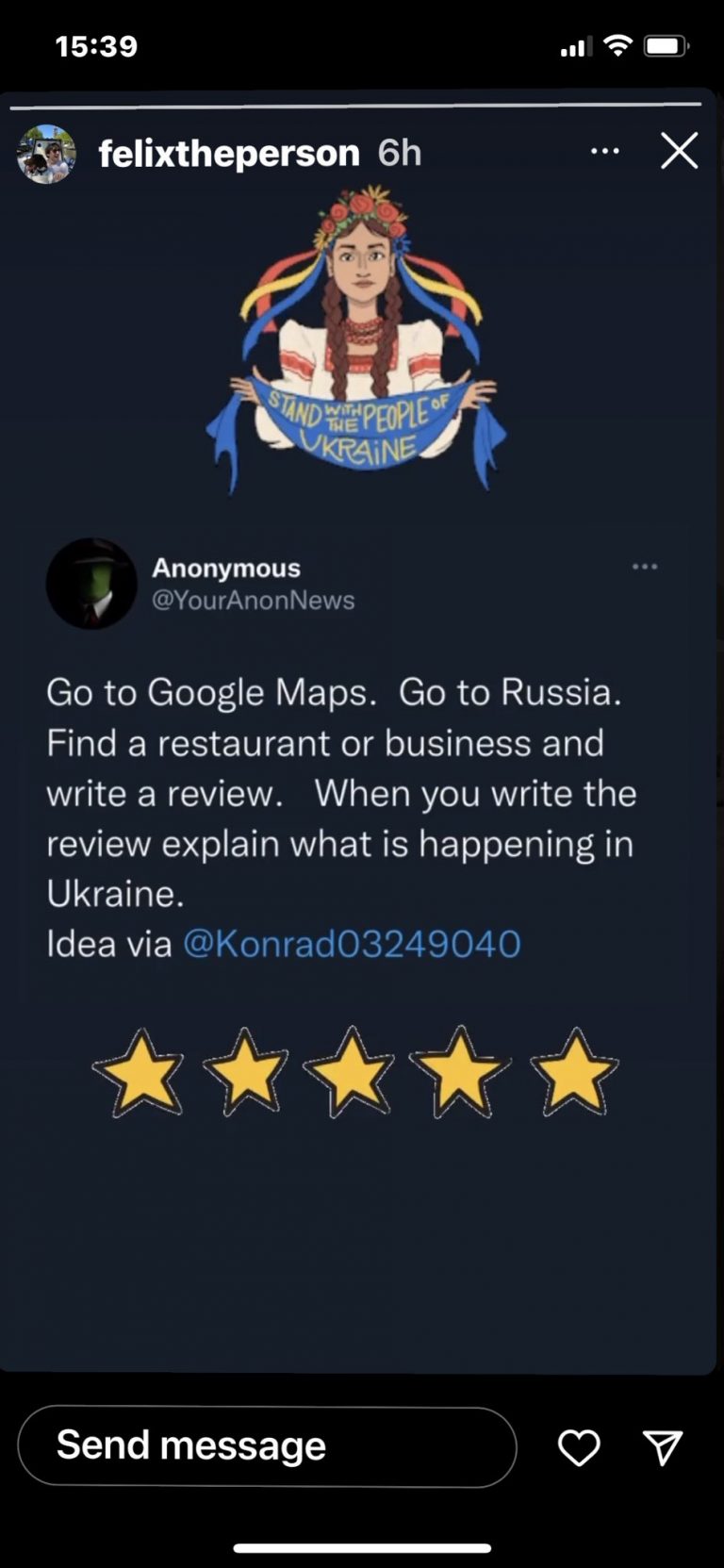 UPDATE | Google users bombard Russian restaurants, subway stations with anti-war messages  (which later deleted)