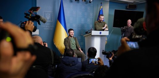 Ukraine president volodymyr zelensky with foreign media March 3, Ukraine president website