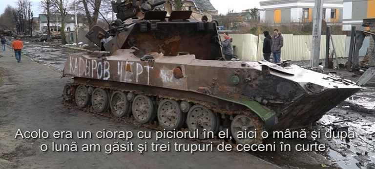 VIDEO | Iadul de pe străzile din Bucea. Localnicii povestesc cum a fost carbonizată coloana rusă de blindate