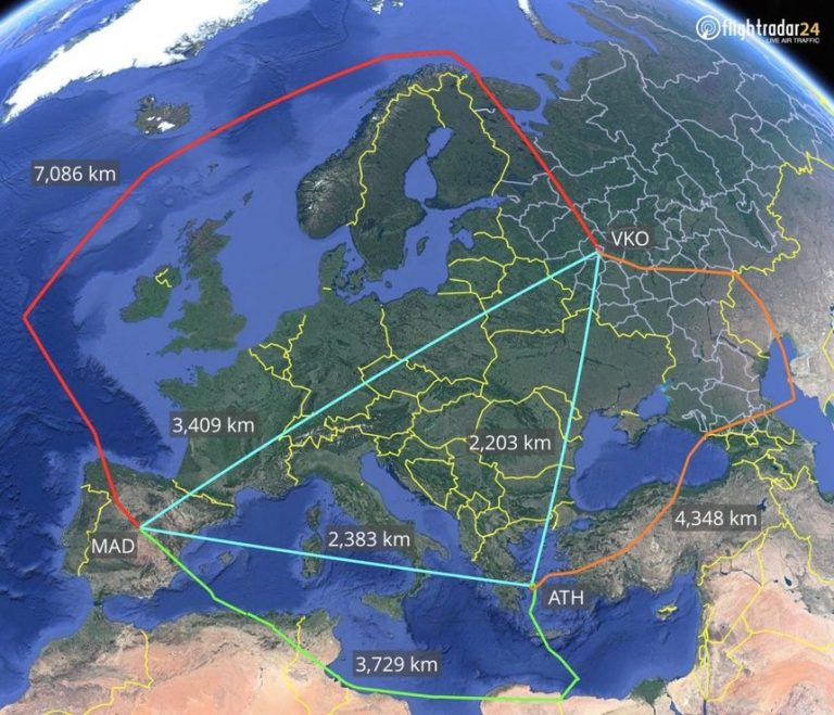 Imaginea izolării lui Putin: Ocol de 15.000 km pentru avionul trimis de Rusia să ridice diplomații expulzați din Grecia și Spania