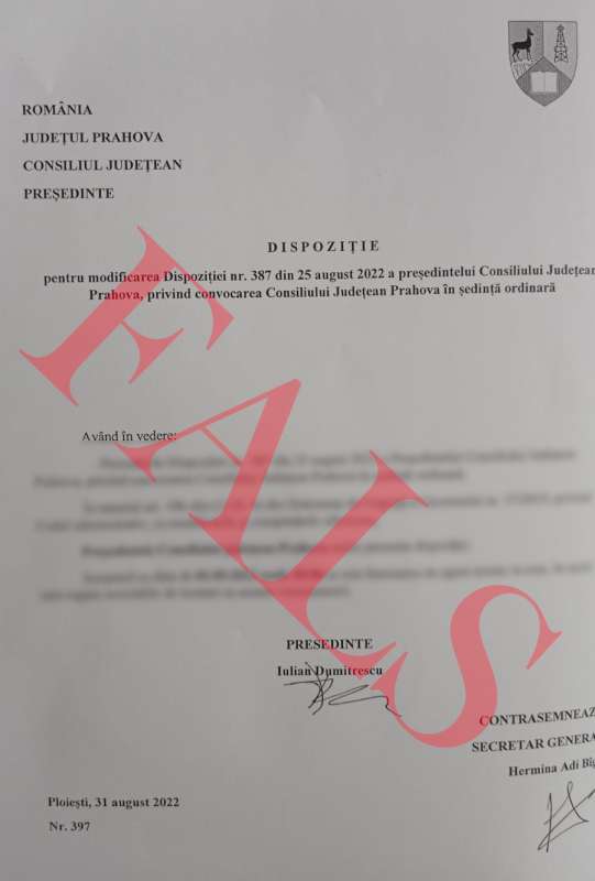 CJ Prahova a sesizat poliția cu privire la un document fals care anunţă reluarea furnizării apei calde în Ploiești