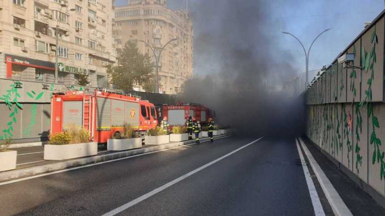 Car catches fire in major tunnel in Romanian capital; no injuries reported