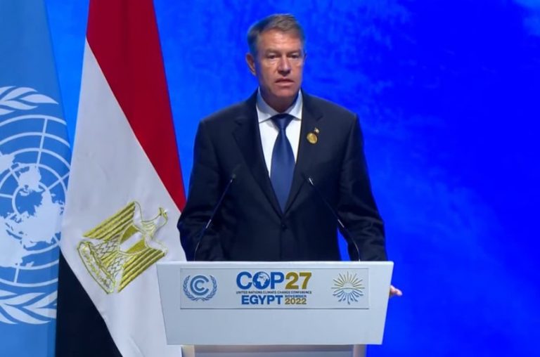 Klaus Iohannis, la Summitul COP27: Ţara mea s-a confruntat anul acesta cu o secetă severă. Limitarea schimbărilor climatice este esențială pentru protejarea bunăstării generațiilor prezente și viitoare