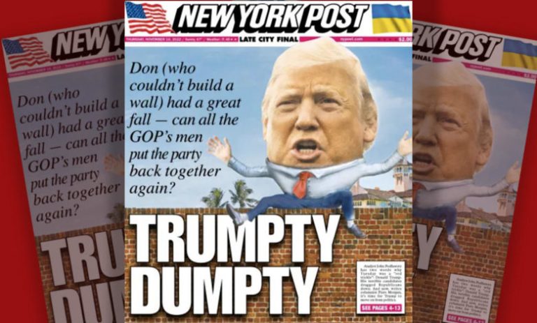 “Trumpty Dumpty”, noua poreclă a lui Trump dată de tabloidul lui Rupert Murdoch