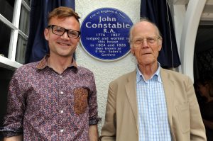 Fig 6. Peter Harrap with Richard Constable at the unveiling of the blue plaque to mark John Constable’s Brighton Studio, ( 2013 Brighton Argus ). 