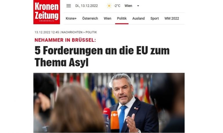 Presa din Austria: Cele 5 condiții cu care merge cancelarul Nehammer la Consiliul European