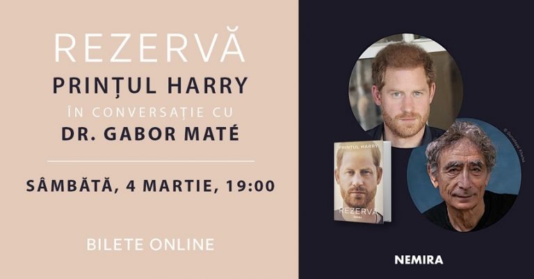 Prinţul Harry în dialog online cu medicul Gabor Maté, despre importanţa vindecării personale