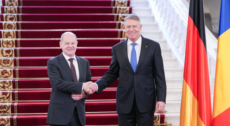 VIDEO | Cancelarul german Olaf Scholz, primit la Palatul Cotroceni