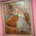 Artist Vanessa Bell painted by Duncan Grant at Love Stories exhibition, Bucharest