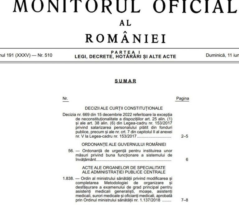 Ordonanţa cu modificările privind organizarea examenului de bacalaureat şi a concursului de titularizare, publicată în Monitorul Oficial