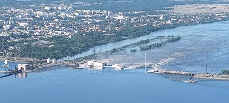 Ukraine dam supplying water to nuclear plant, Crimea is breached, unleashing floods