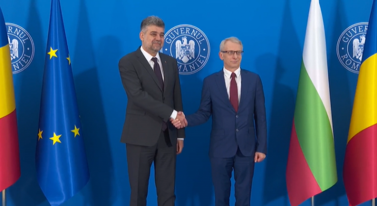 VIDEO | Premierul Bulgariei, primit de prim-ministrul Ciolacu, la Palatul Victoria