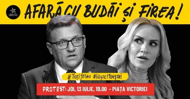„Toţi ştiau” | Mai multe ONG-uri cer demiterea Gabrielei Firea şi a lui Marius Budăi. Protest, în Piaţa Victoriei din Bucureşti